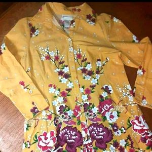 Soft surroundings Tunic Floral Button down